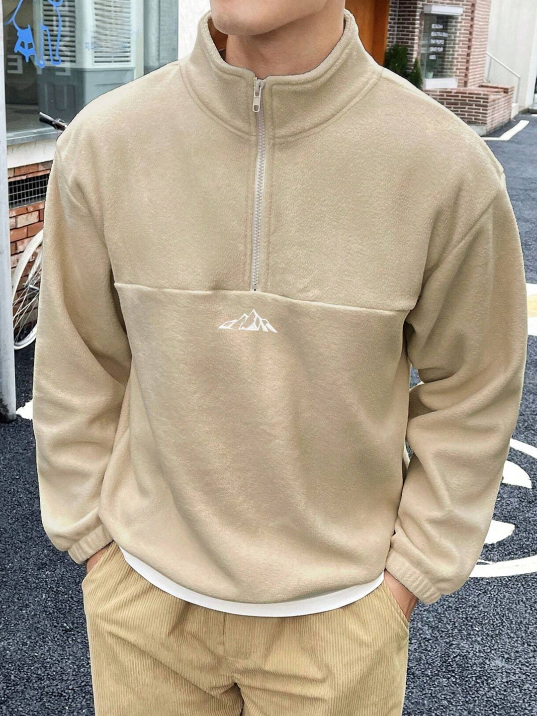 DANRIC | Sweat-shirt confortable à demi-zip
