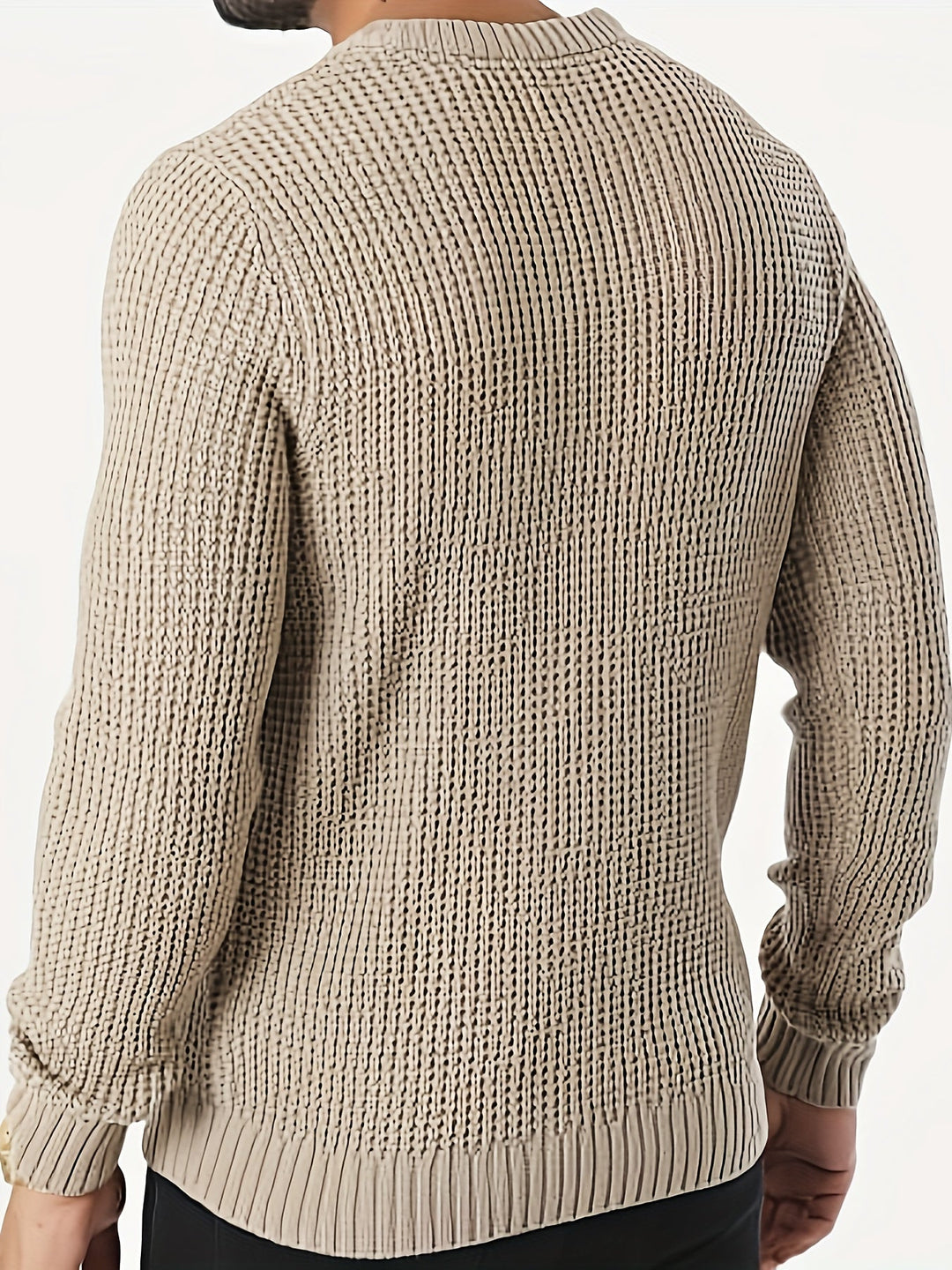GILVAN | Pull en maille unie à col rond pour homme