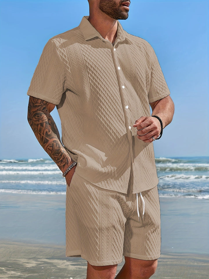 LEVANTO | Solid Checked Knitted Set