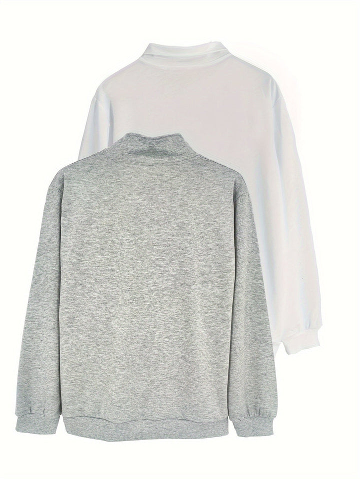 DANFEN | Casual Solid Men’s Sweatshirts with Half Zipper, Long Sleeves