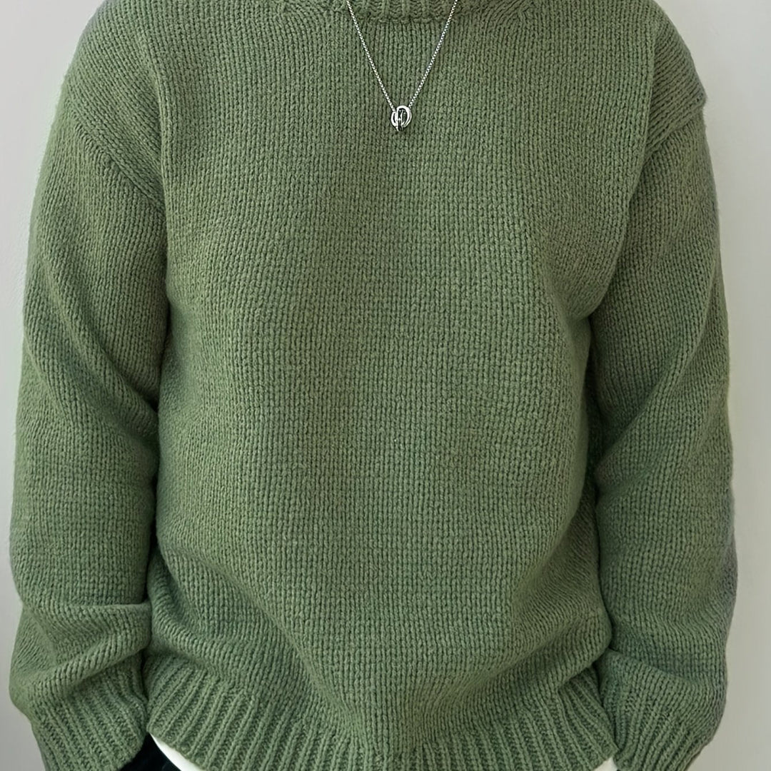 DANVAR | Casual Solid Knitted Men’s Sweater with Long Sleeves