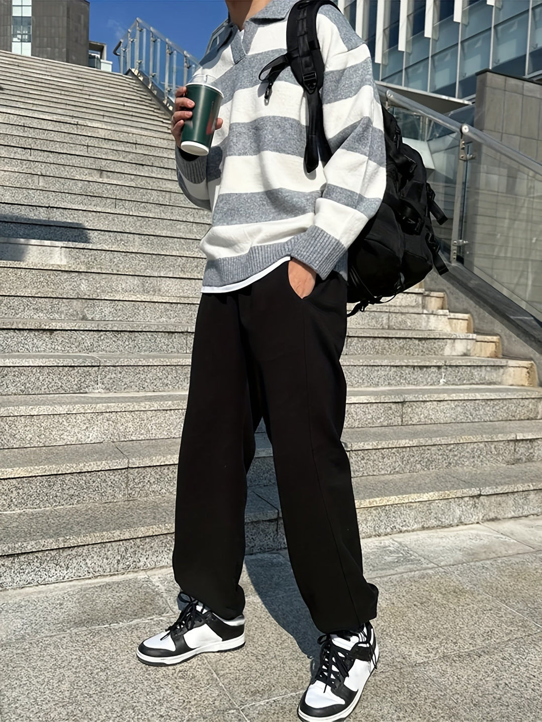LORDAN | Men’s Sweater with Color Blocks and Stripes