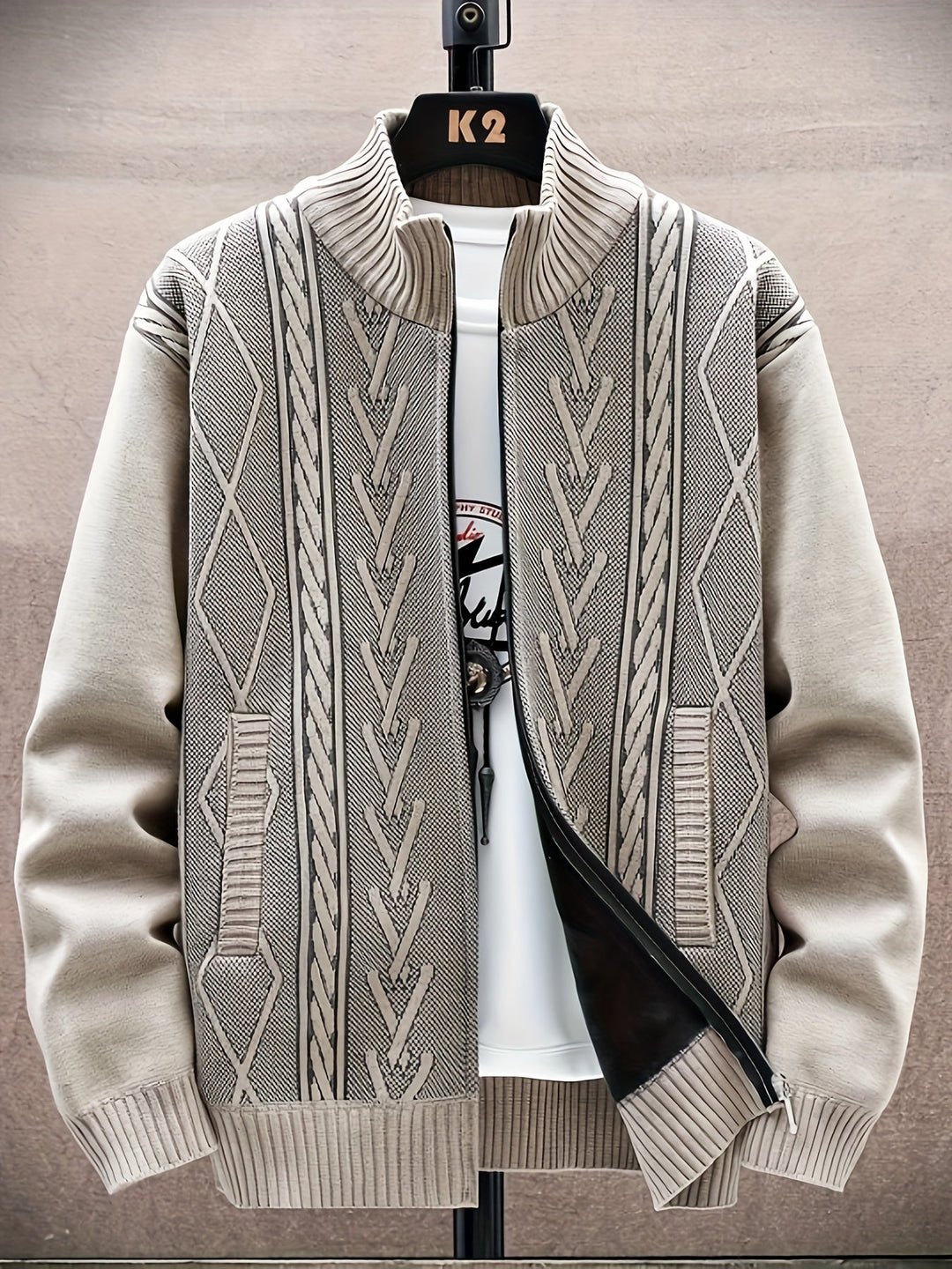 LORVIN | Pull homme à motif géométrique vintage