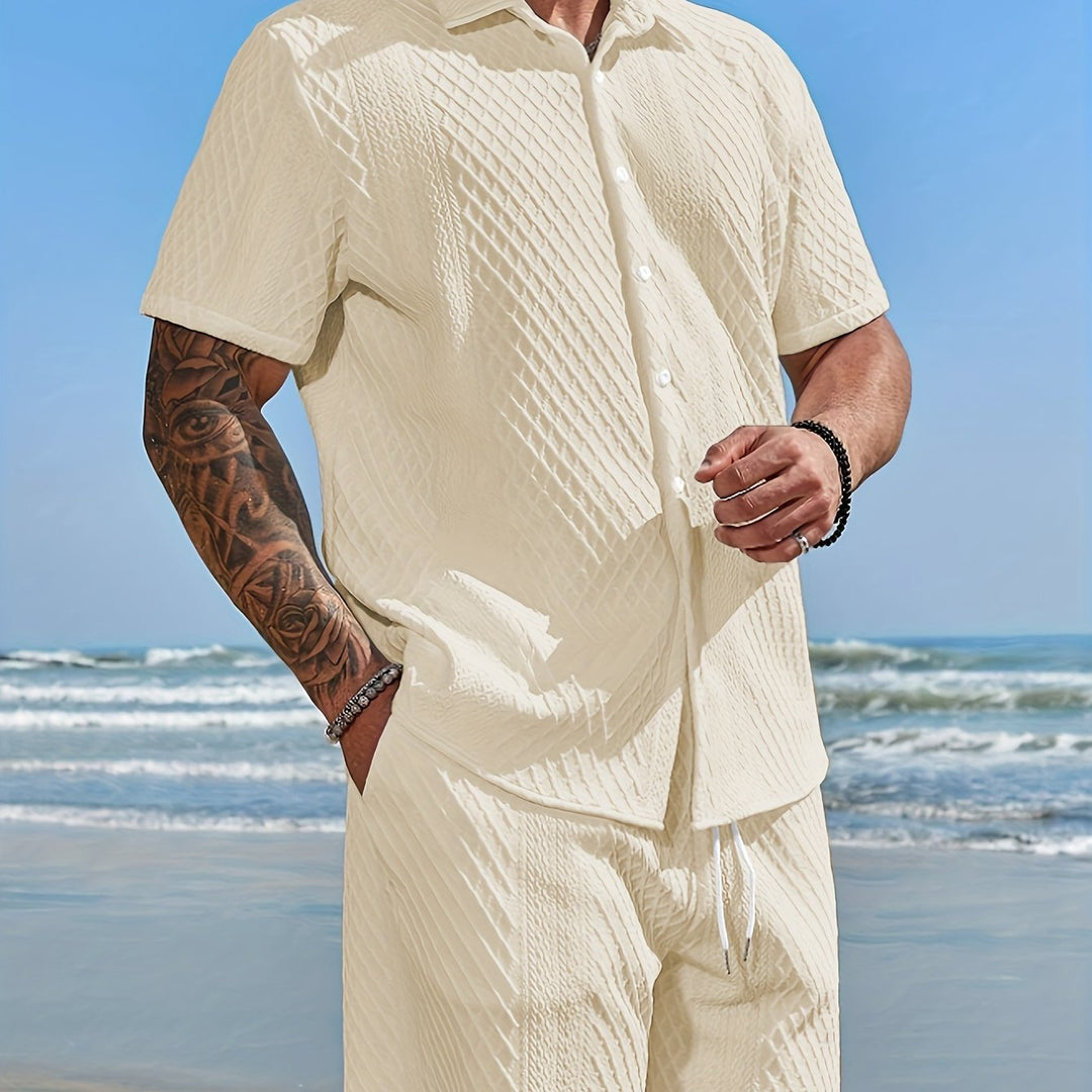LEVANTO | Solid Checked Knitted Set