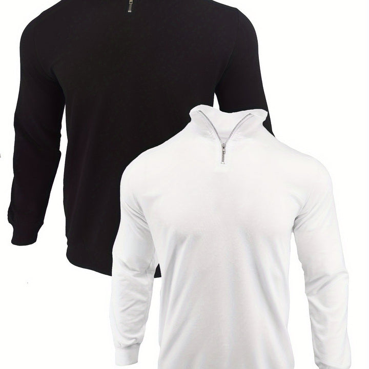DANFEN | Casual Solid Men’s Sweatshirts with Half Zipper, Long Sleeves