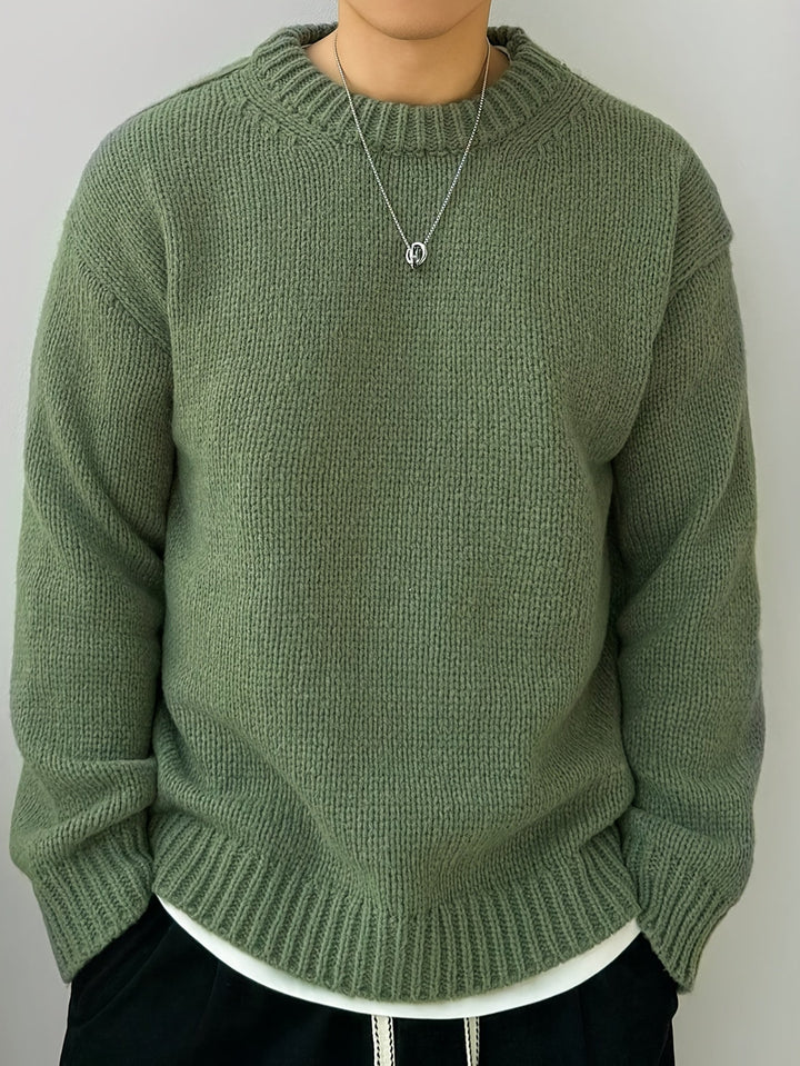 DANVAR | Casual Solid Knitted Men’s Sweater with Long Sleeves