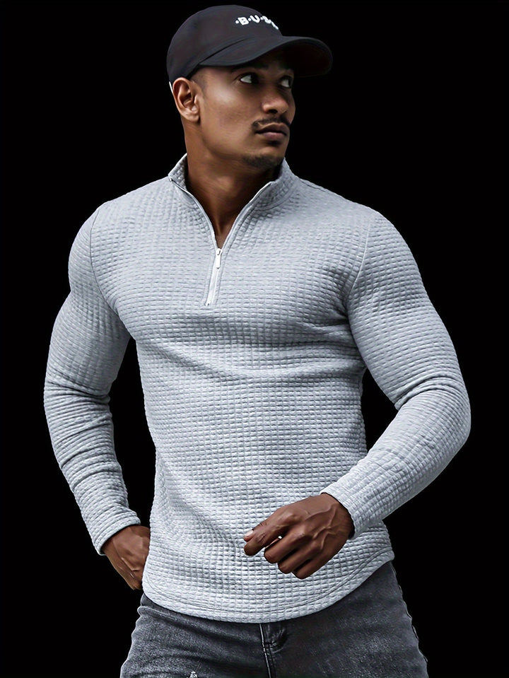 LORIN | Sweat-shirt homme à demi-fermeture éclair et col montant 