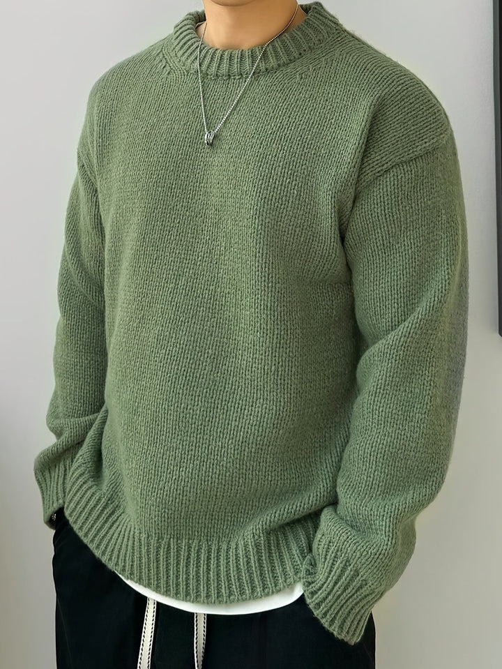 DANVAR | Casual Solid Knitted Men’s Sweater with Long Sleeves