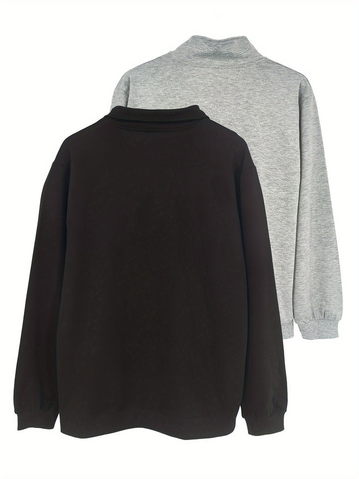 DANFEN | Casual Solid Men’s Sweatshirts with Half Zipper, Long Sleeves