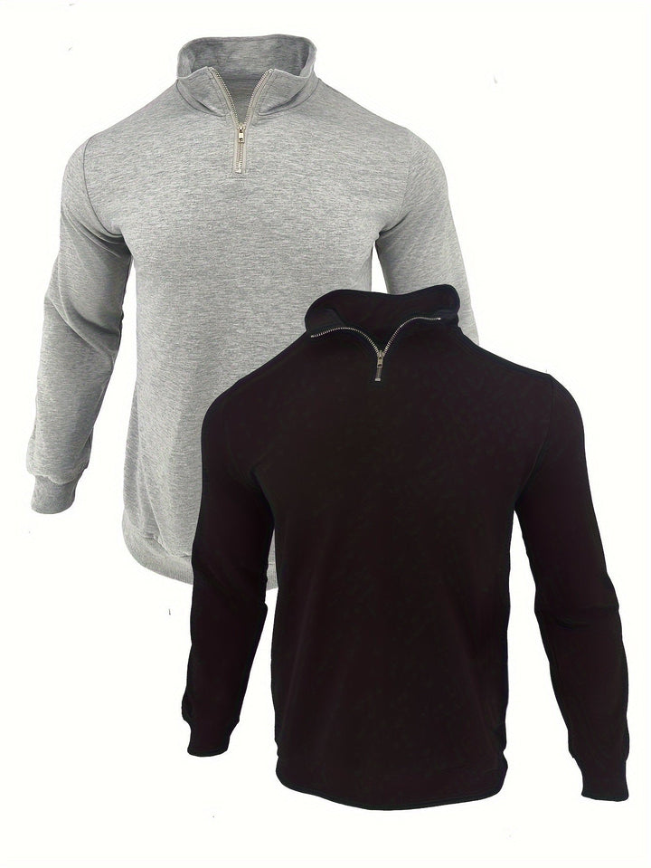 DANFEN | Casual Solid Men’s Sweatshirts with Half Zipper, Long Sleeves