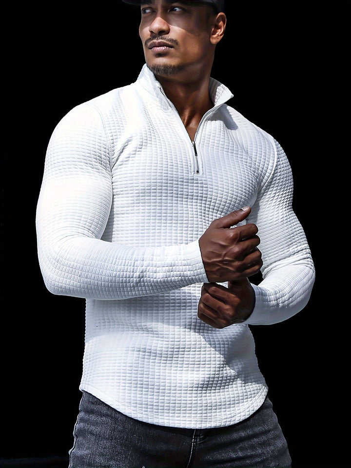 LORIN | Sweat-shirt homme à demi-fermeture éclair et col montant 