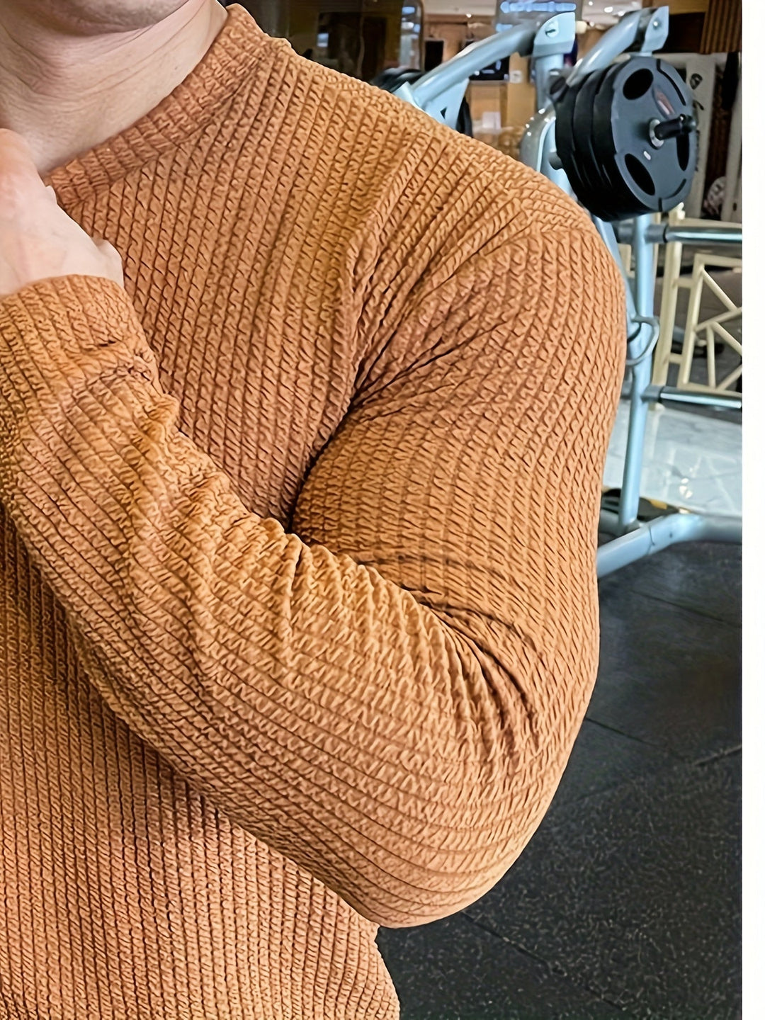 PEPPIN | Pull respirant à manches longues, côtelé et coupe ajustée