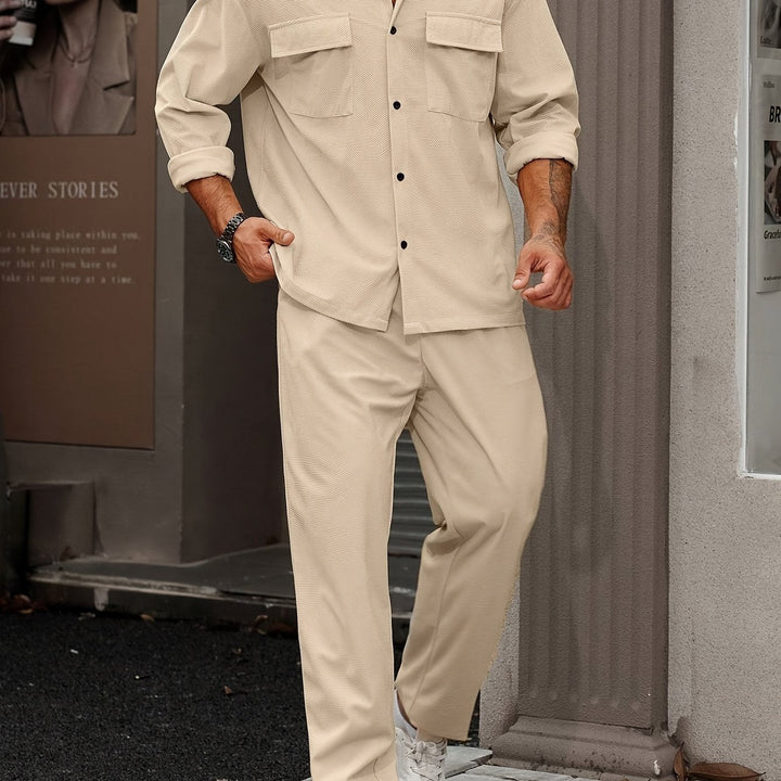 CLARIX | Tenue d'été décontractée avec chemise à col cranté et pantalon