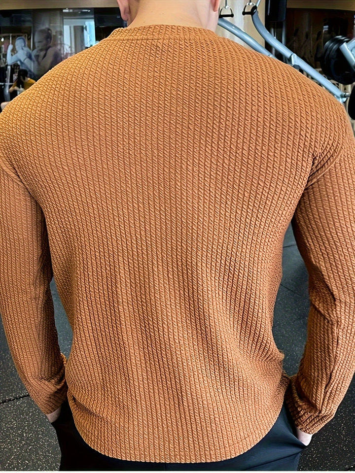 PEPPIN | Pull respirant à manches longues, côtelé et coupe ajustée