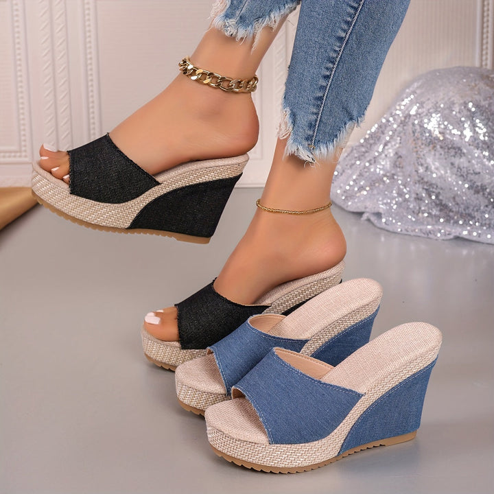 Juna | Classic Denim Wedge Sandals