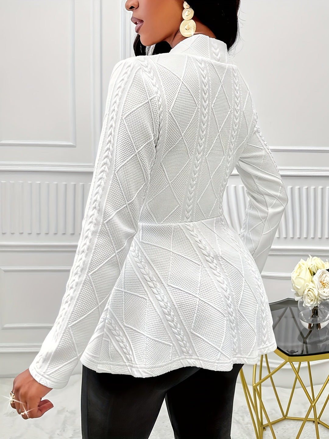 ELSORE | Blazer texturé uni à manches longues