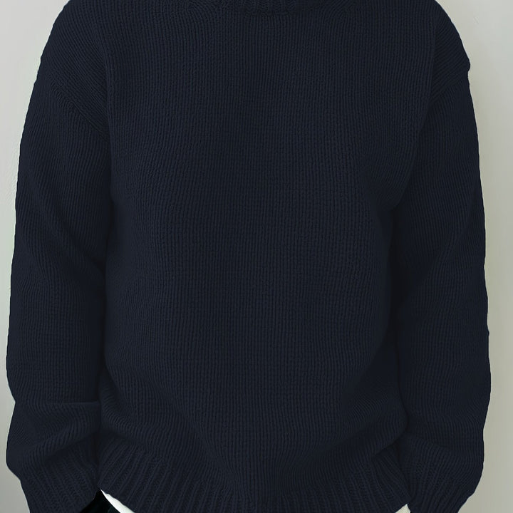 DANVAR | Casual Solid Knitted Men’s Sweater with Long Sleeves