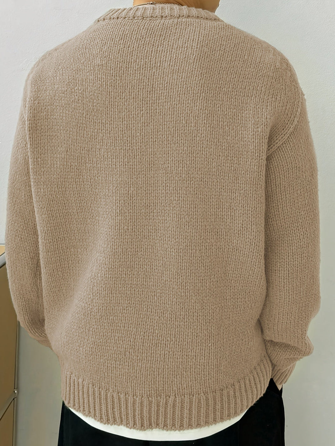 DANVAR | Casual Solid Knitted Men’s Sweater with Long Sleeves