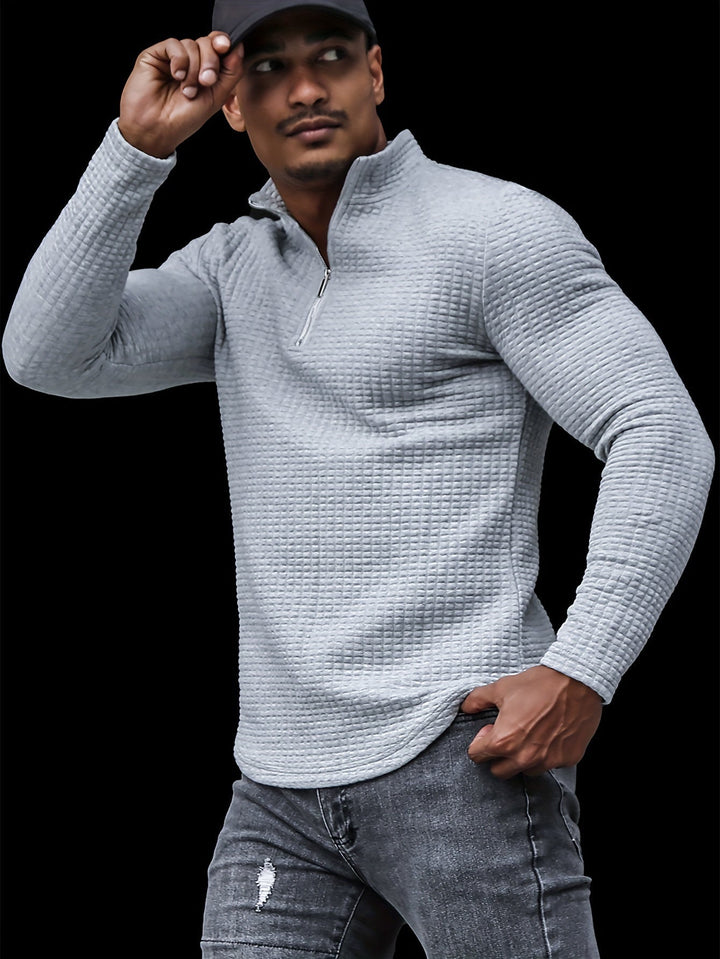 LORIN | Sweat-shirt homme à demi-fermeture éclair et col montant 