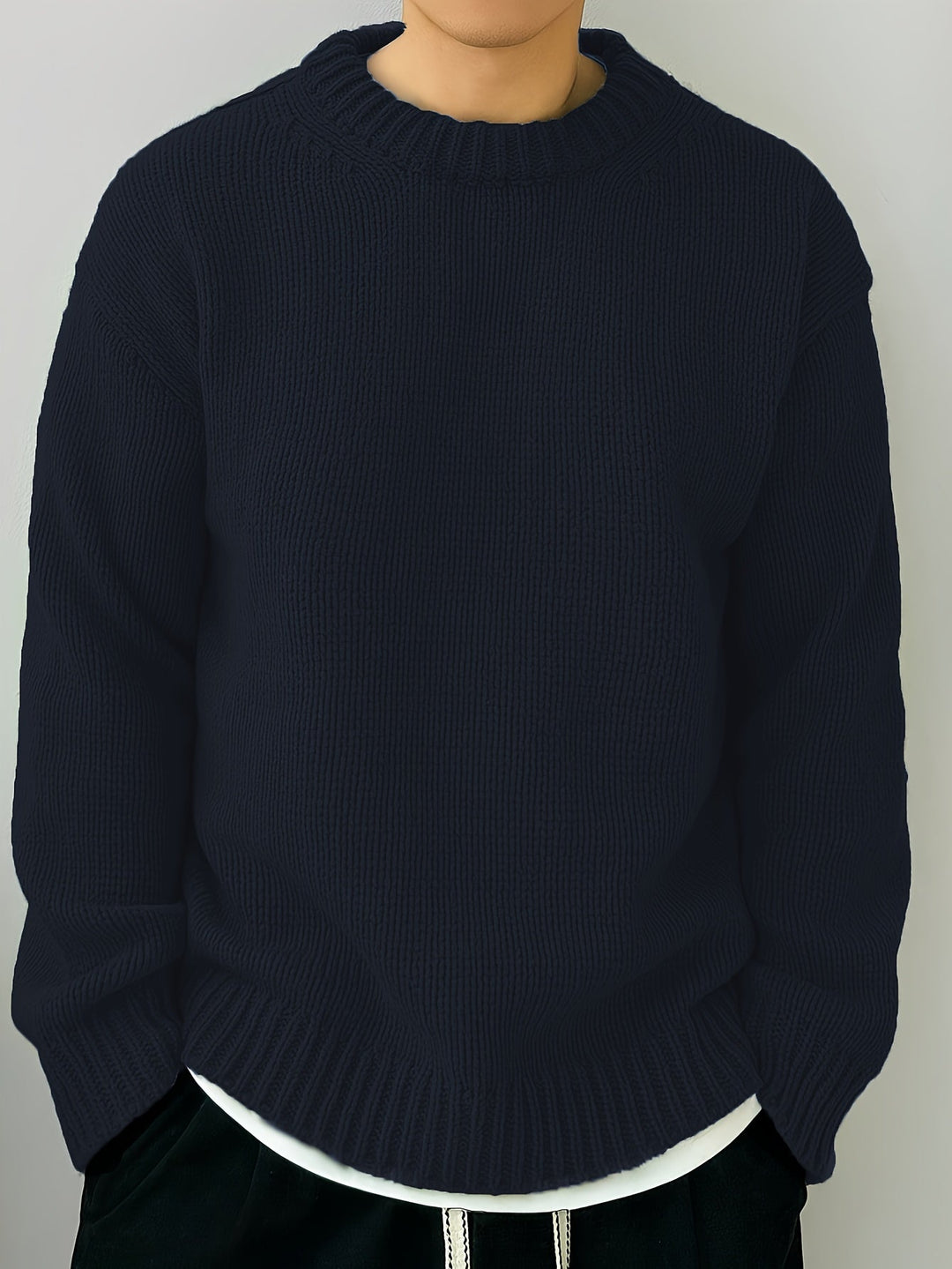 DANVAR | Casual Solid Knitted Men’s Sweater with Long Sleeves