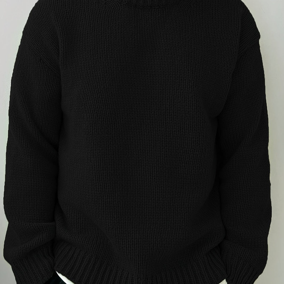 DANVAR | Casual Solid Knitted Men’s Sweater with Long Sleeves