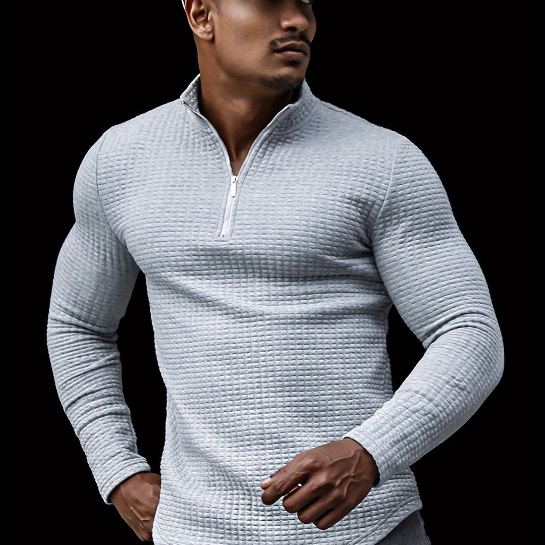 LORIN | Sweat-shirt homme à demi-fermeture éclair et col montant 