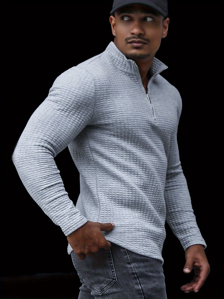 LORIN | Sweat-shirt homme à demi-fermeture éclair et col montant 