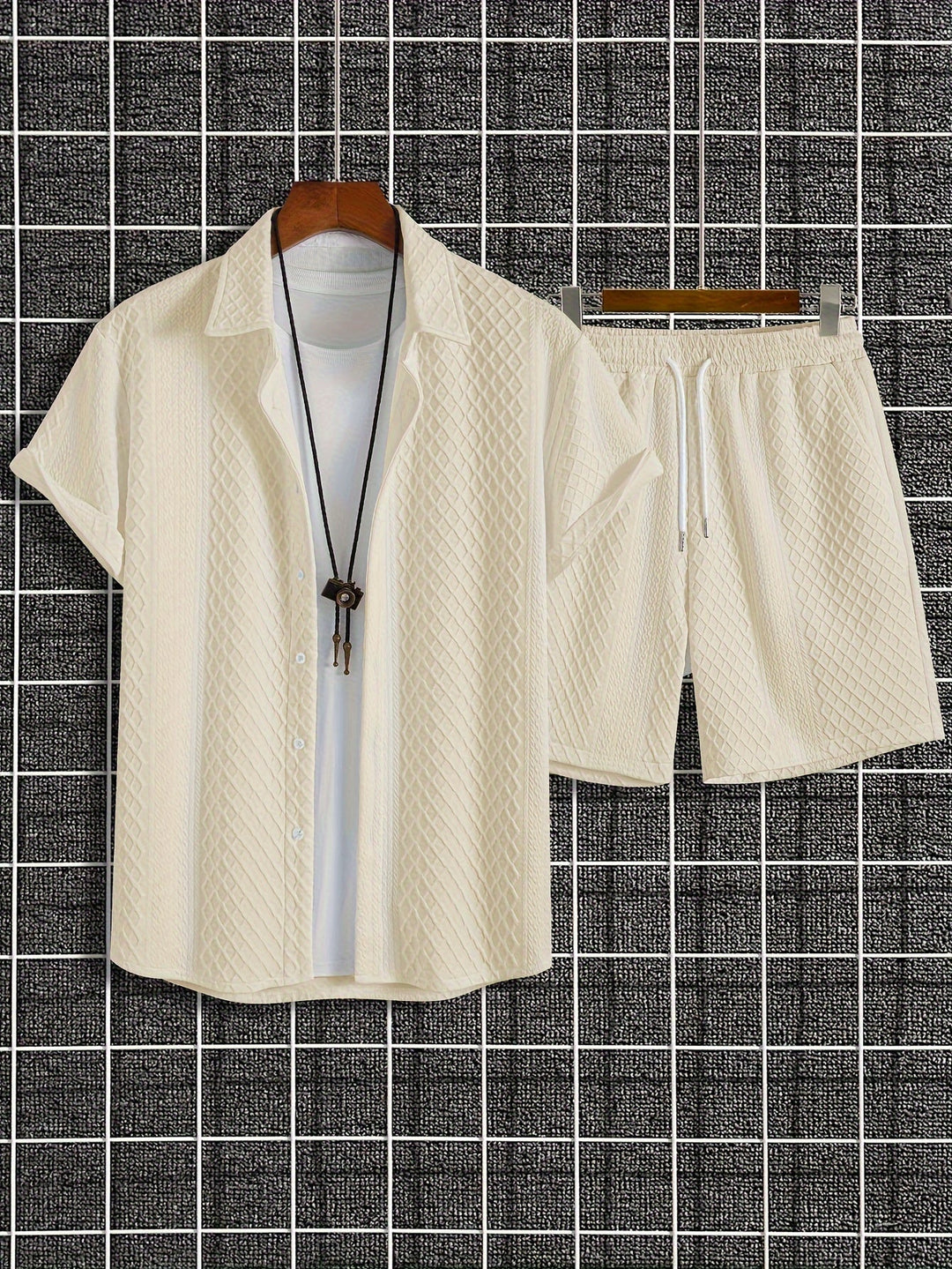 LEVANTO | Solid Checked Knitted Set