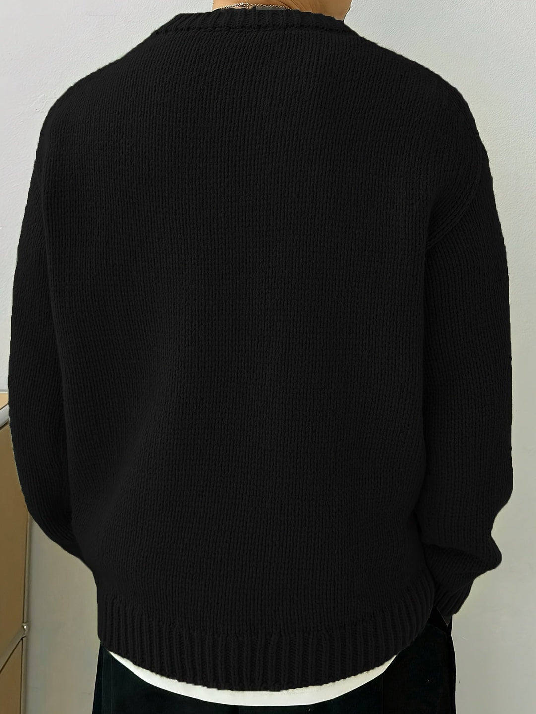DANVAR | Casual Solid Knitted Men’s Sweater with Long Sleeves