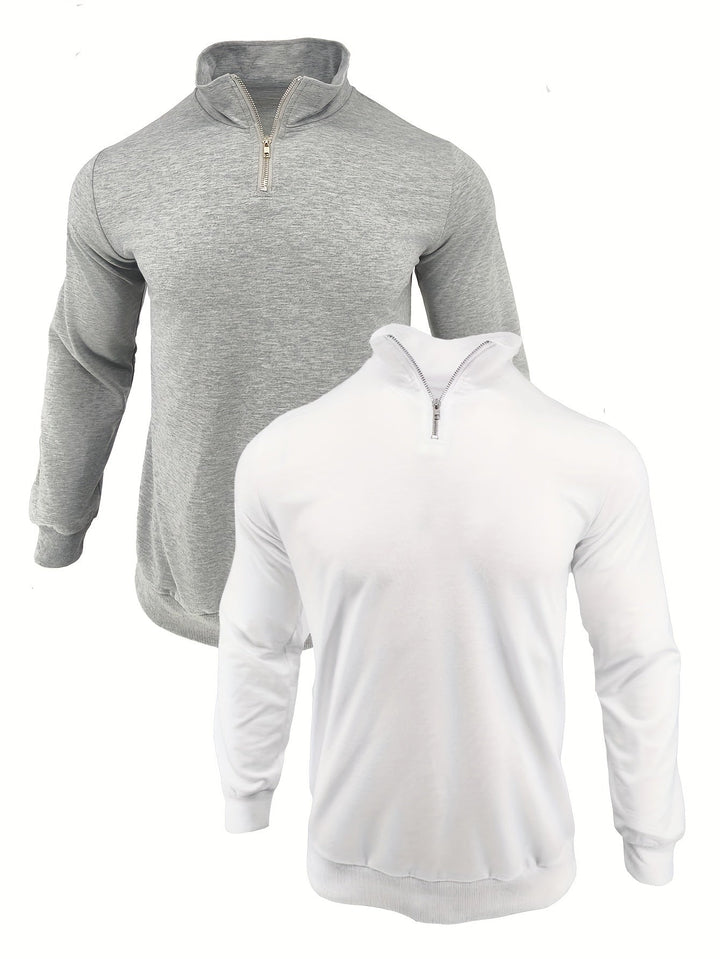 DANFEN | Casual Solid Men’s Sweatshirts with Half Zipper, Long Sleeves