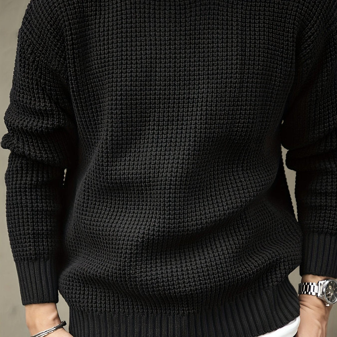 GILVAN | Pull en maille unie à col rond pour homme