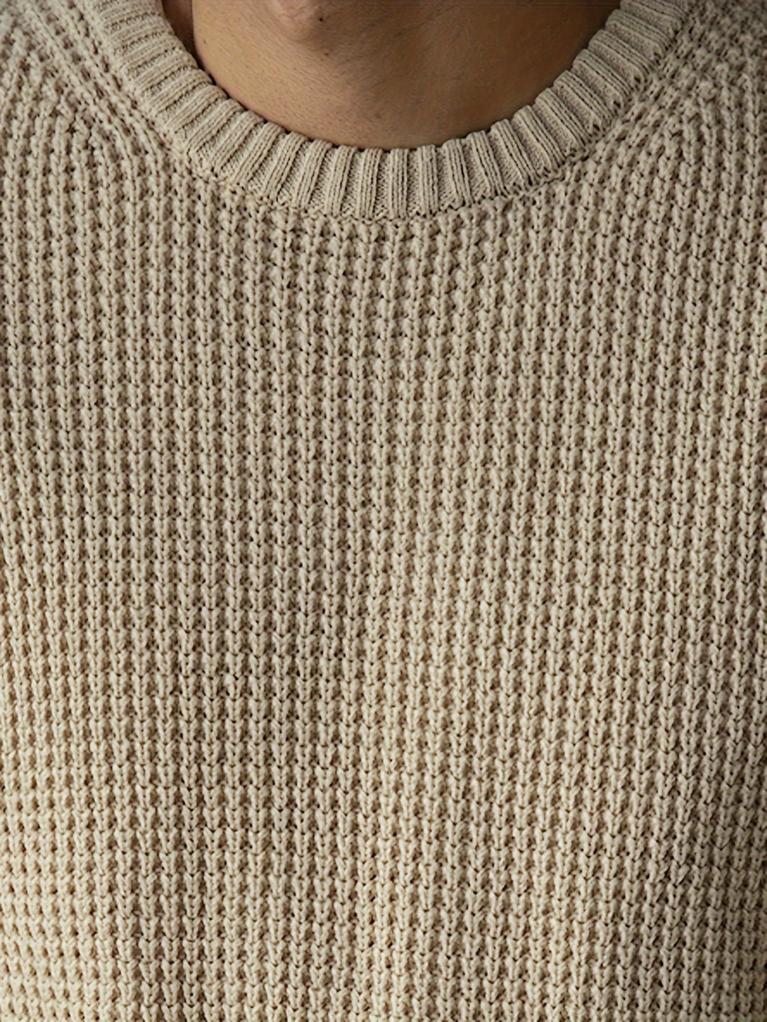 GILVAN | Pull en maille unie à col rond pour homme
