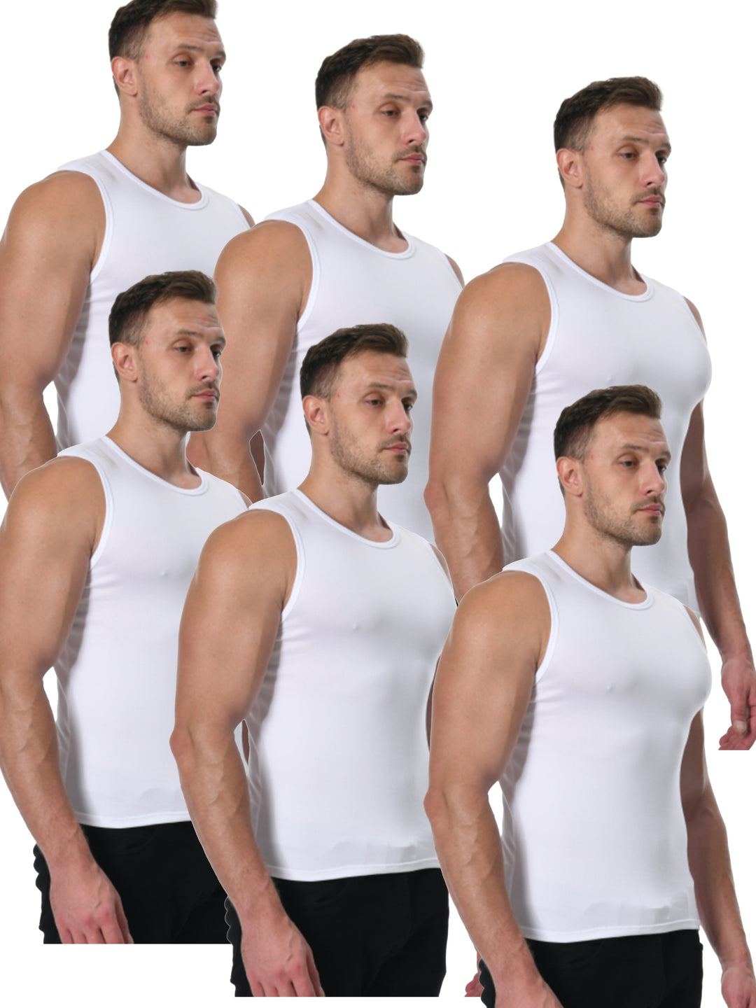 BENVAR | 6-Piece Men’s Basic Solid Color Vest