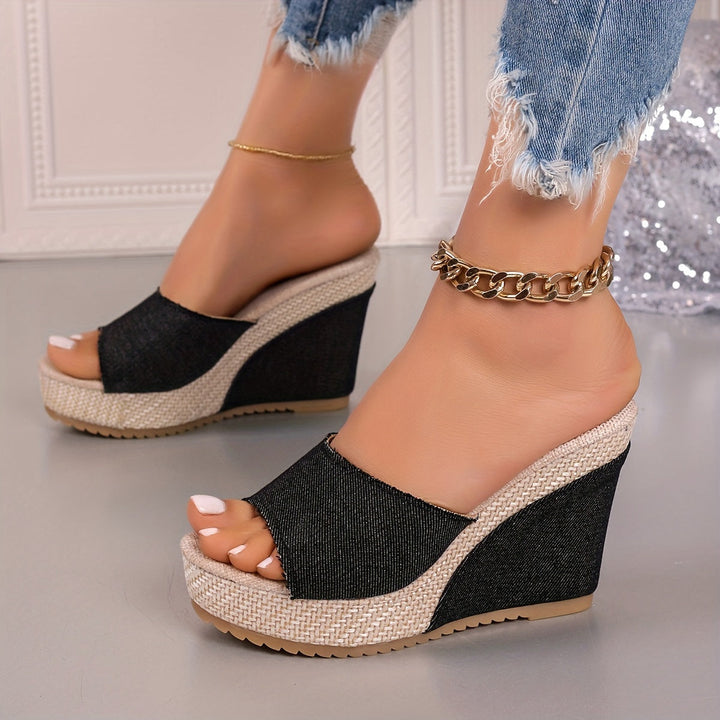 Juna | Classic Denim Wedge Sandals
