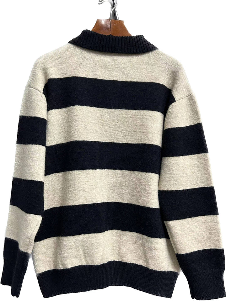 JASPIR | ​​Pull rayé en maille pour homme, coupe ample